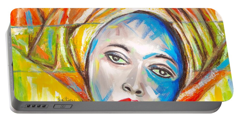 Living Room Portable Battery Charger featuring the painting Strength of a Woman by Olaoluwa Smith