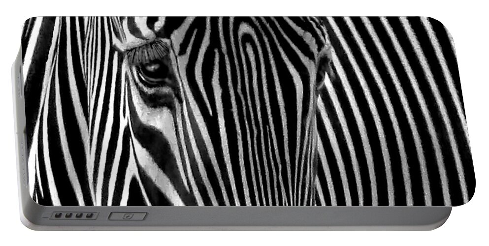 Zebra Portable Battery Charger featuring the photograph Stripes Head On by Jennie Breeze