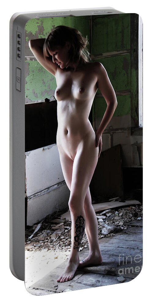 Nude Portable Battery Charger featuring the photograph Struck By Her Beauty by Robert WK Clark