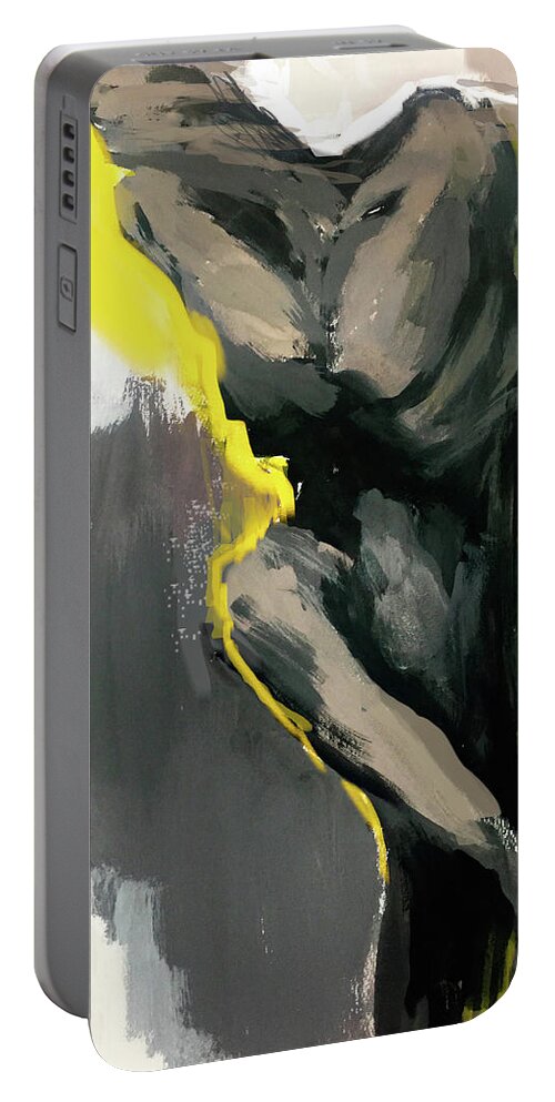  Portable Battery Charger featuring the digital art Study of a Body in Brown 5 by Veronica Huacuja