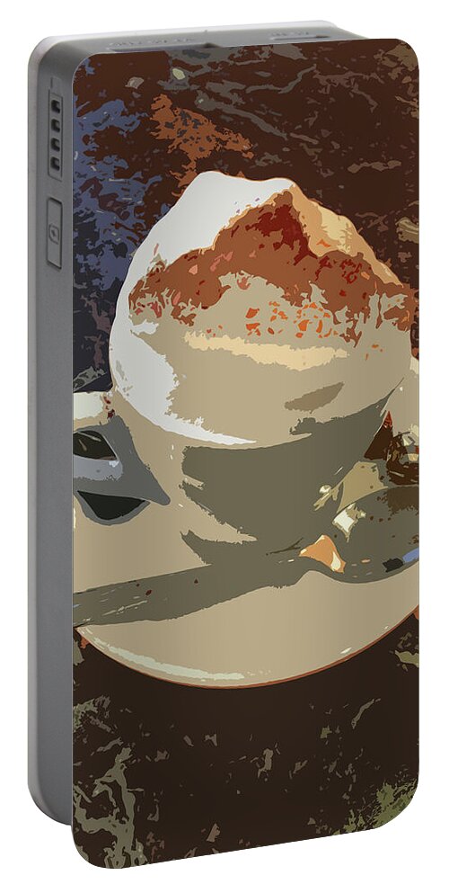Coffee Portable Battery Charger featuring the mixed media Stylized Coffee Art by Deborah League