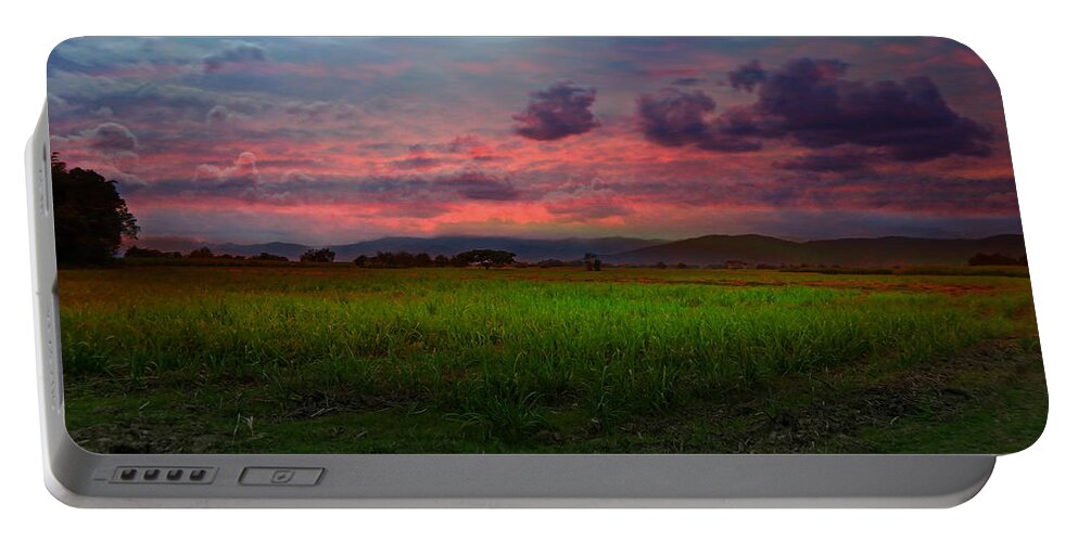 1878d Portable Battery Charger featuring the photograph Sugar Cane Field in Campo Alegre, Colombia by Al Bourassa