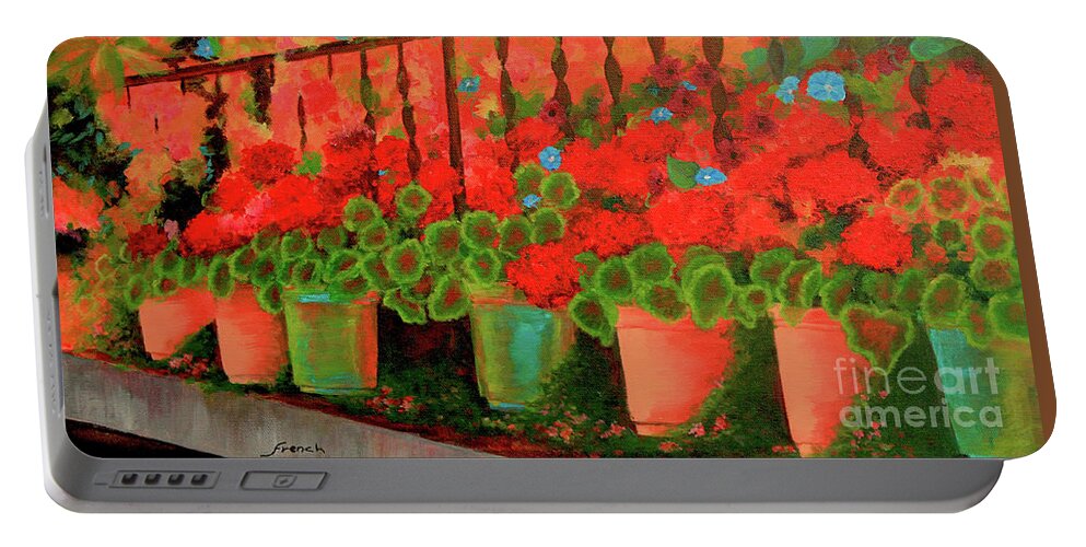 Acrylic Portable Battery Charger featuring the painting Summer Blooms by Jeanette French