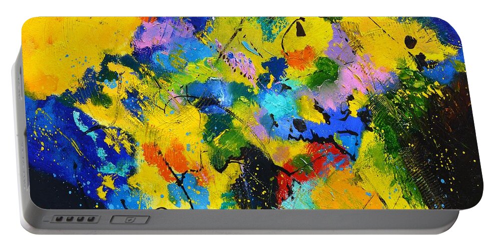 Abstract Portable Battery Charger featuring the painting Summer diving by Pol Ledent