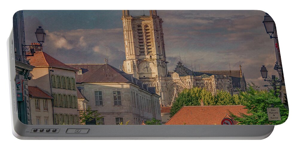 Troyes Portable Battery Charger featuring the photograph Summer Evening in France by Marcy Wielfaert