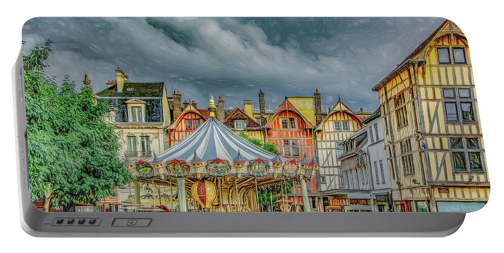 Troyes Portable Battery Charger featuring the photograph Summer in Troyes, France by Marcy Wielfaert