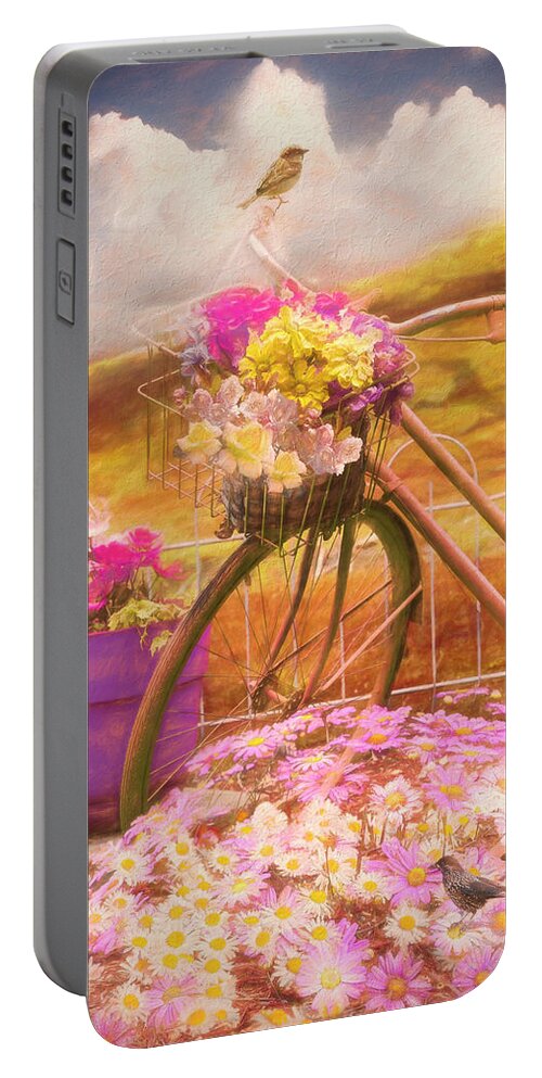 Birds Portable Battery Charger featuring the photograph Summer Morning Painting by Debra and Dave Vanderlaan