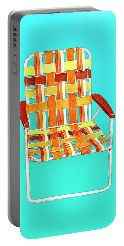 Lawn Chair Portable Battery Charger featuring the painting Summer Seat by Thomas Blood