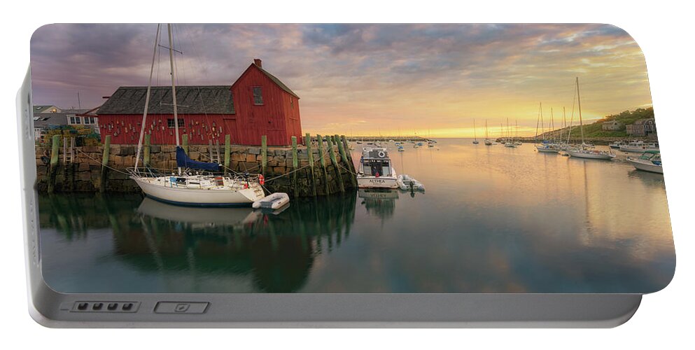 Massachusetts Portable Battery Charger featuring the photograph Summer Sunrise at Motif #1 by Kristen Wilkinson