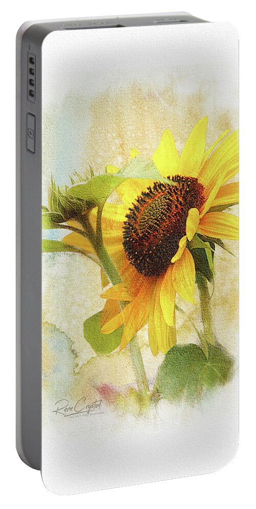 Sunflowers Portable Battery Charger featuring the photograph Summer's Big Yellow by Rene Crystal
