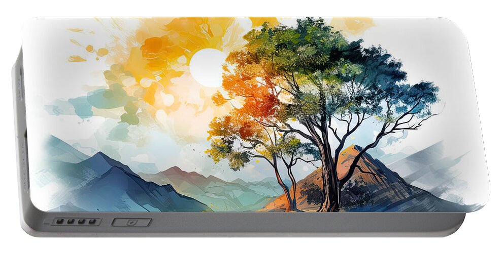 Four Seasons Portable Battery Charger featuring the painting Summer's Hymns - Summer Art by Lourry Legarde