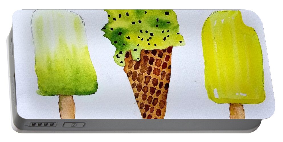 Summertime Portable Battery Charger featuring the painting Summertime by Ann Frederick