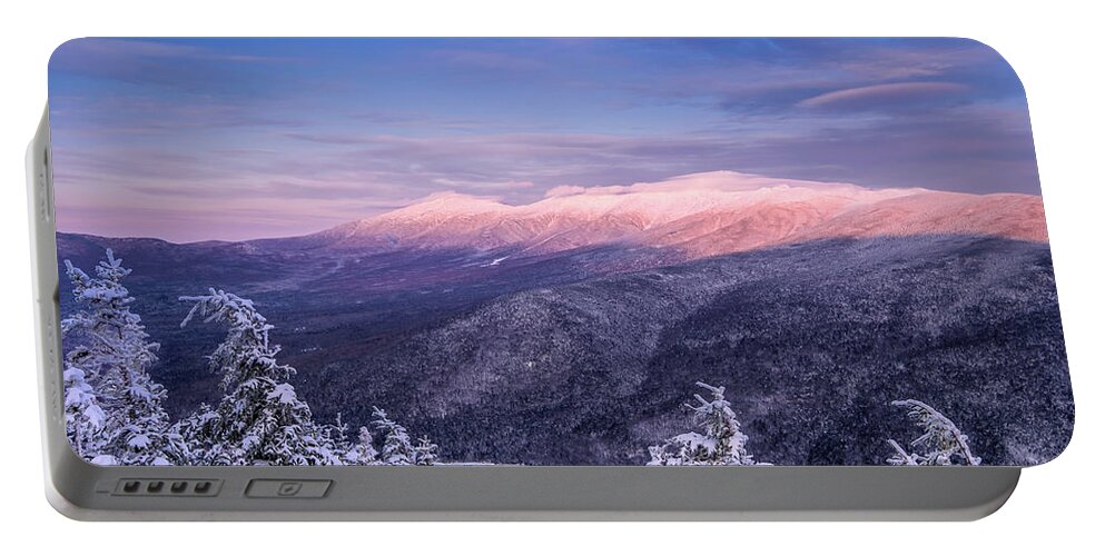 Highland Center Portable Battery Charger featuring the photograph Summit Views, Winter On Mt. Avalon by Jeff Sinon