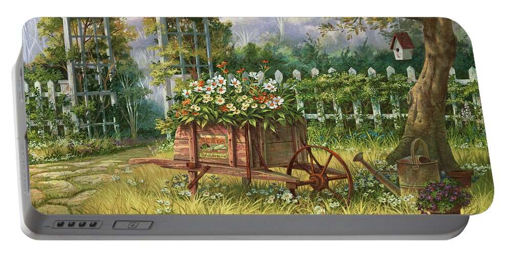 Michael Humphries Portable Battery Charger featuring the painting Sun Drenched by Michael Humphries