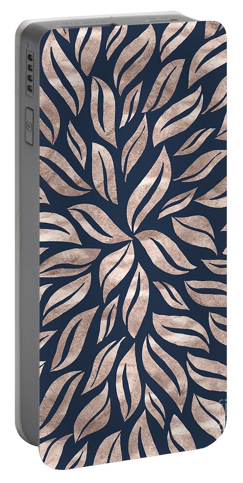 Ink-pen Portable Battery Charger featuring the digital art Sunburst Glam #3 #rosegold #decor #art by Anitas and Bellas Art