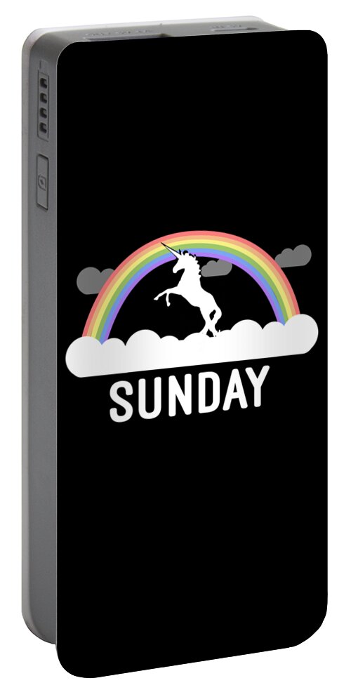 Funny Portable Battery Charger featuring the digital art Sunday by Flippin Sweet Gear