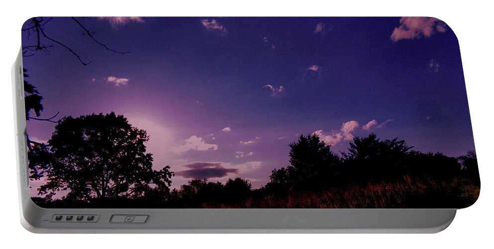 Sundown Portable Battery Charger featuring the photograph Sundown in the Field by Christopher Reed