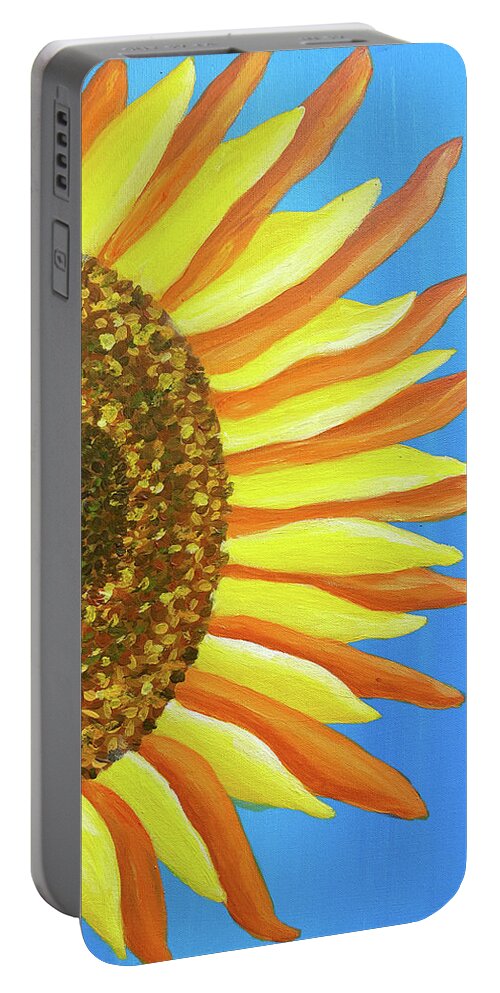 Sunflower Portable Battery Charger featuring the painting Sunflower One by Christina Wedberg