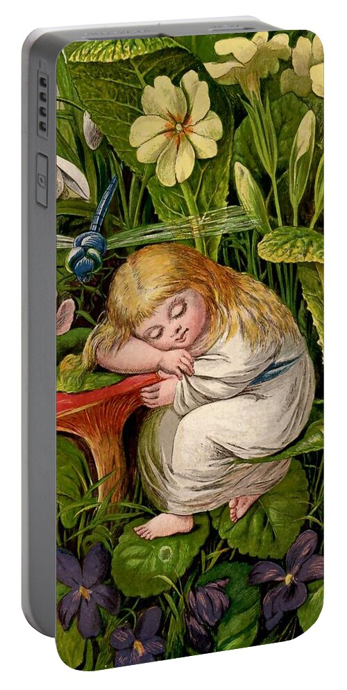 “eleanor Vere Boyle” Portable Battery Charger featuring the digital art Sunk in a Dream Fairy Art by Patricia Keith