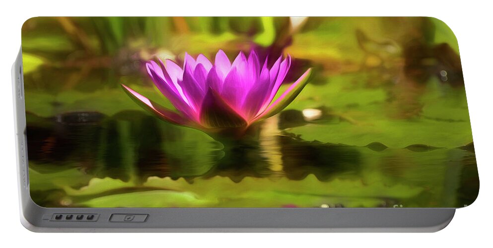 Flower Portable Battery Charger featuring the photograph Sunlit Kiss by Kathy Baccari
