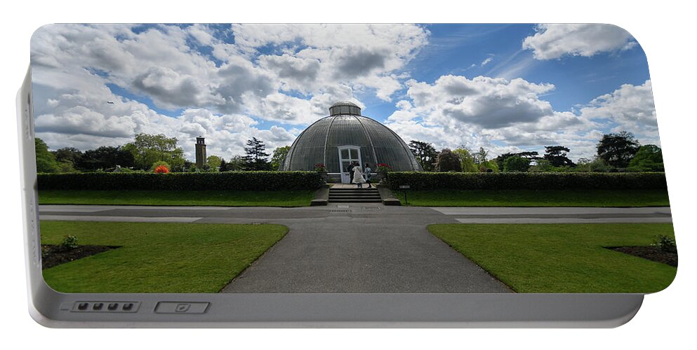 Blue Sky Portable Battery Charger featuring the photograph Sunny skies at Kew Gardens by Andrew Lalchan