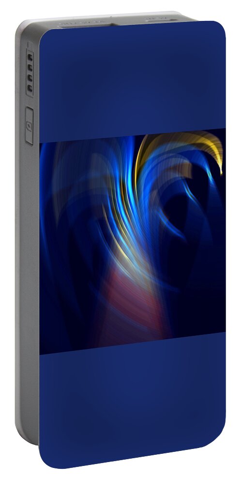 Abstract Art Portable Battery Charger featuring the digital art Sunray Blues by Ronald Mills