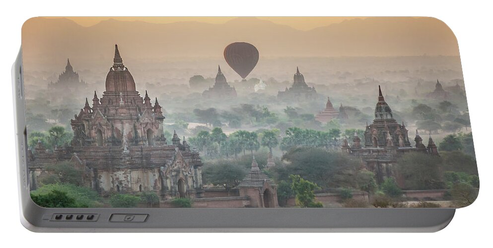 Sunrise Portable Battery Charger featuring the photograph Sunrise at Bagan by Arj Munoz