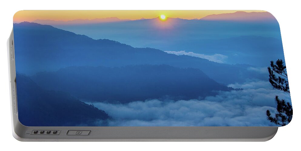 Philippines Portable Battery Charger featuring the photograph Sunrise at Mount Kiltepan in Sagada by Arj Munoz