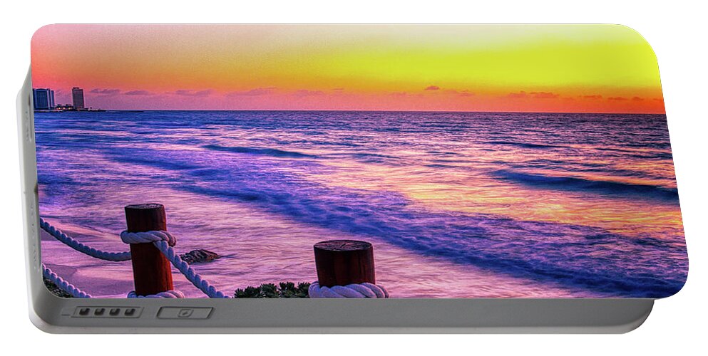 Cancun Portable Battery Charger featuring the photograph Sunrise in Cancun by Tatiana Travelways