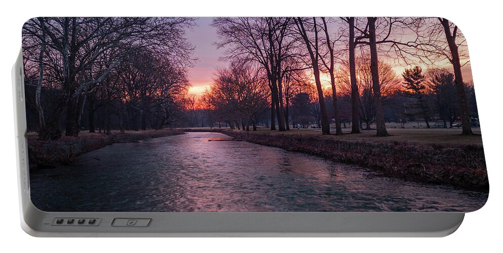 Allentown Portable Battery Charger featuring the photograph Sunrise on Jordan Creek by Jason Fink