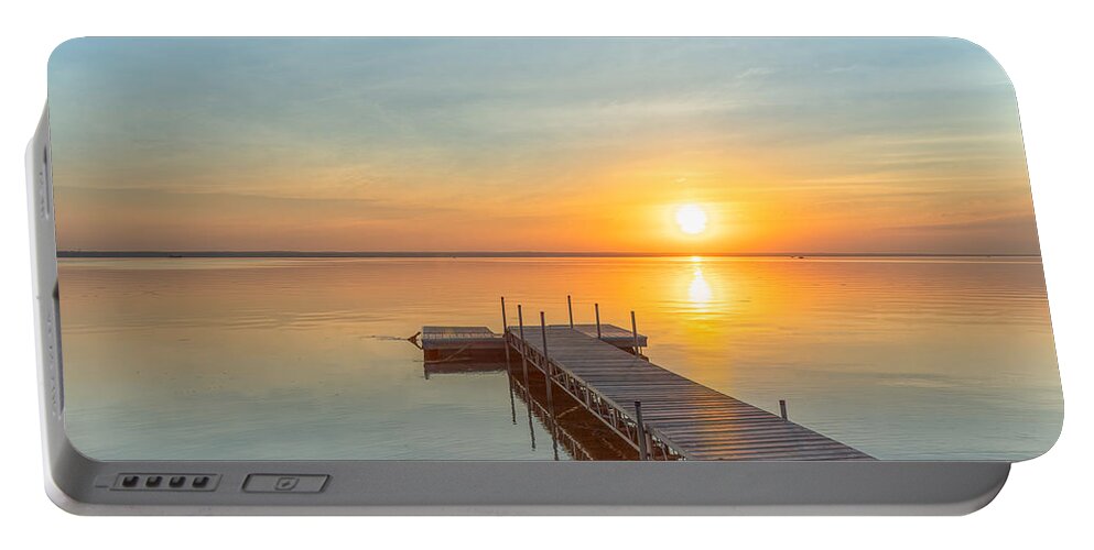 Sunrise Portable Battery Charger featuring the photograph Sunrise on Oneida Lake by Rod Best