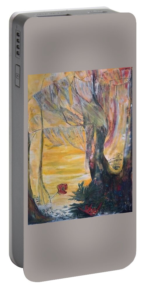 Sunshine Portable Battery Charger featuring the painting Sunrise on Wilmington Island by Peggy Blood
