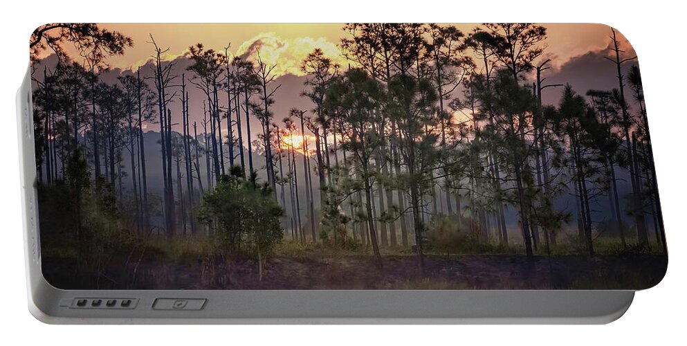 Sunrise Florida Everglades Portable Battery Charger featuring the photograph Sunrise Over Florida Everglades by Rebecca Herranen