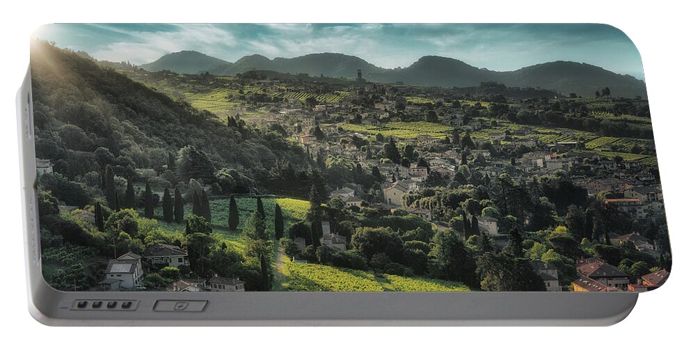 Valdobbiadene Portable Battery Charger featuring the photograph Sunrise over the country by The P