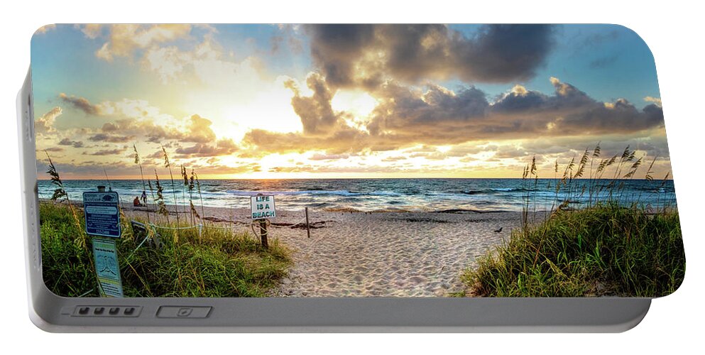 Panorama Portable Battery Charger featuring the photograph Sunrise over the Sand Dunes Panorama by Debra and Dave Vanderlaan