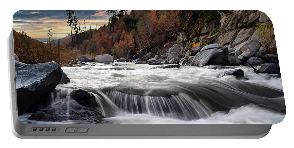 Sunrise Portable Battery Charger featuring the photograph Sunrise Rapids by Devin Wilson