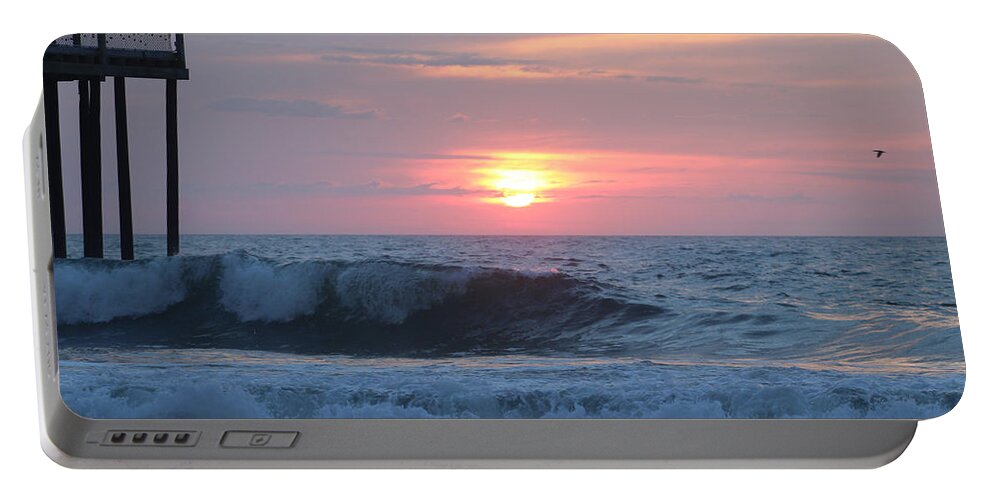 Sun Portable Battery Charger featuring the photograph Sunrise Wave by Robert Banach