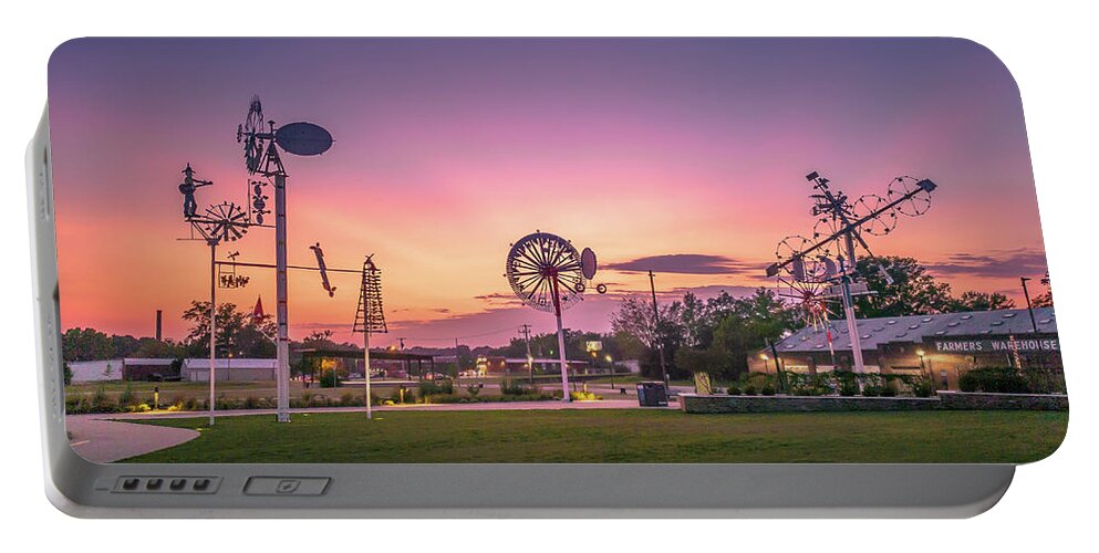 Vollis Portable Battery Charger featuring the photograph Sunset @ Vollis Simpson Park by Darrell Foster