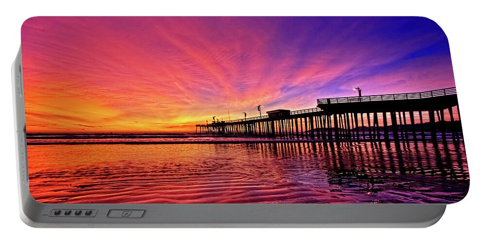 Pismo Beach Portable Battery Charger featuring the photograph Sunset Afterglow by Beth Sargent