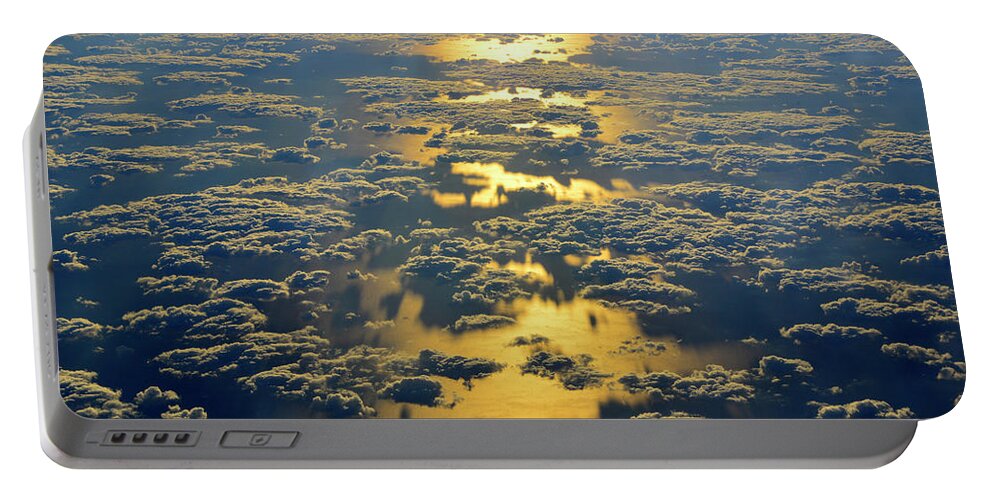Cloud Portable Battery Charger featuring the photograph Sunset at 30,000ft by Chris Smith