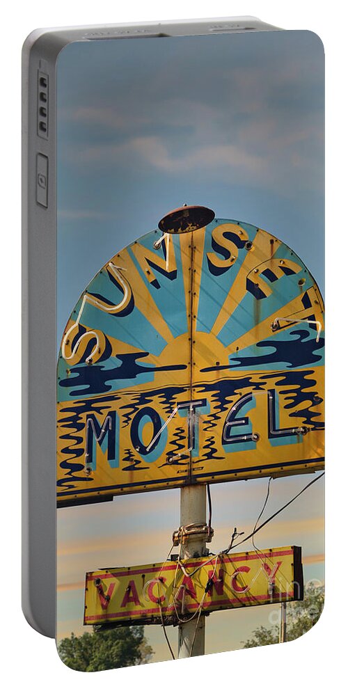 Sunset Portable Battery Charger featuring the photograph Sunset at Sunset Motel by Andrea Smith