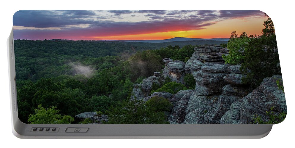 Sunset Portable Battery Charger featuring the photograph Sunset at the Garden by Grant Twiss