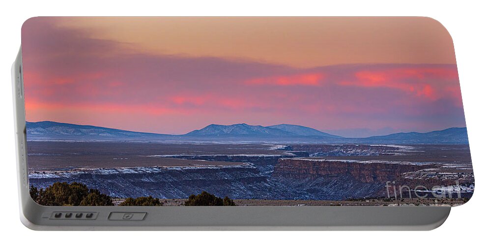 Taos Portable Battery Charger featuring the photograph Sunset at the Gorge by Elijah Rael
