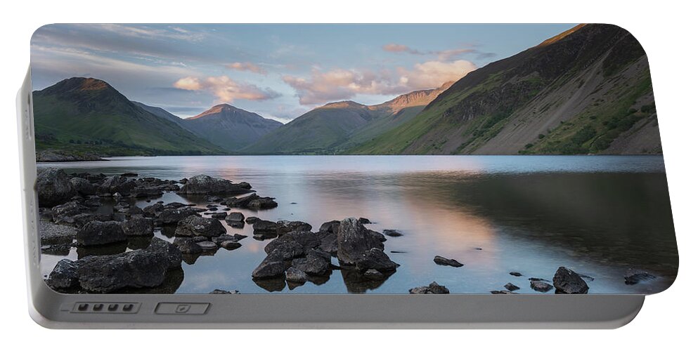 Cumbria Portable Battery Charger featuring the photograph Sunset at Wastwater, Lake District, England, UK by Sarah Howard