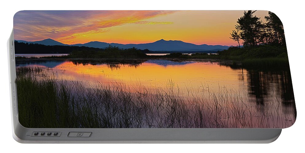 Ossipee Lake Portable Battery Charger featuring the photograph Sunset From The Pine River - Osspiee Lake, NH by John Rowe