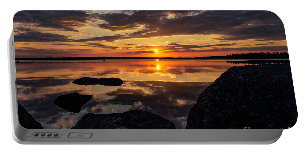 Sunset Portable Battery Charger featuring the photograph Sunset In August by Torfinn Johannessen