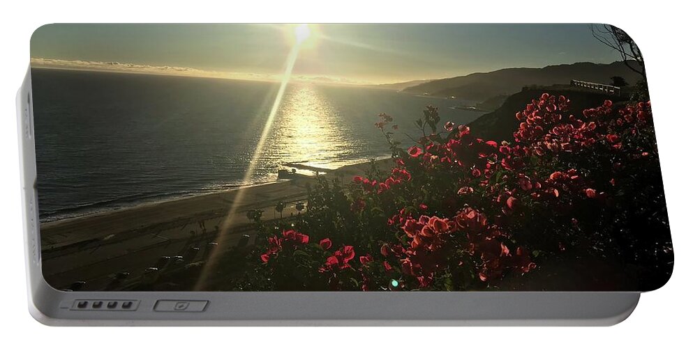 Photography Portable Battery Charger featuring the photograph Sunset In Malibu by Lisa White