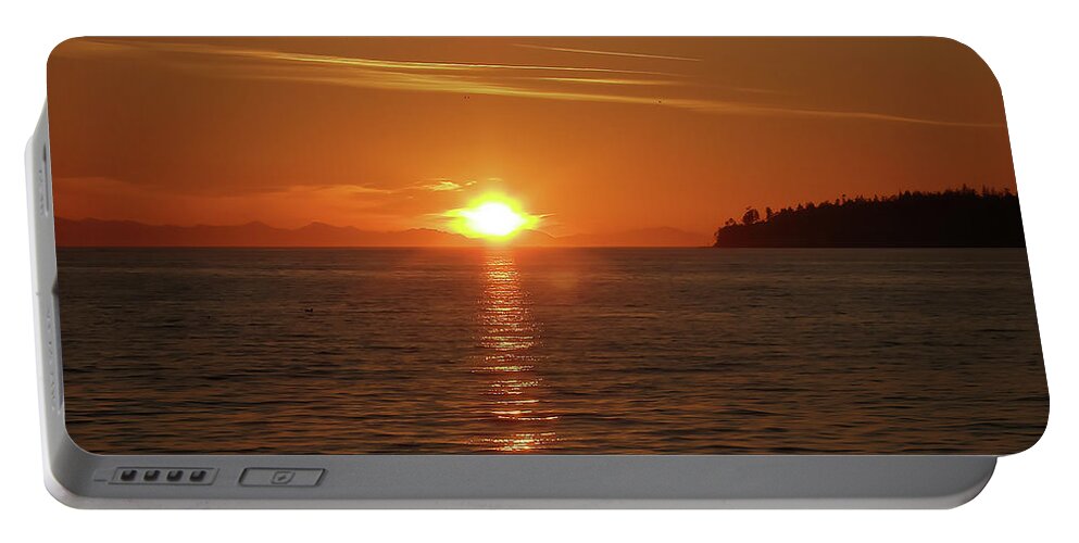 Canada Portable Battery Charger featuring the photograph Sunset Island by Loyd Towe Photography