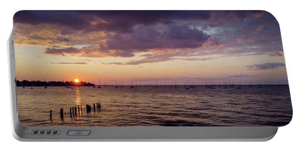 Nj Shore Photography Portable Battery Charger featuring the photograph Sunset - Keyport, NJ by Steve Stanger