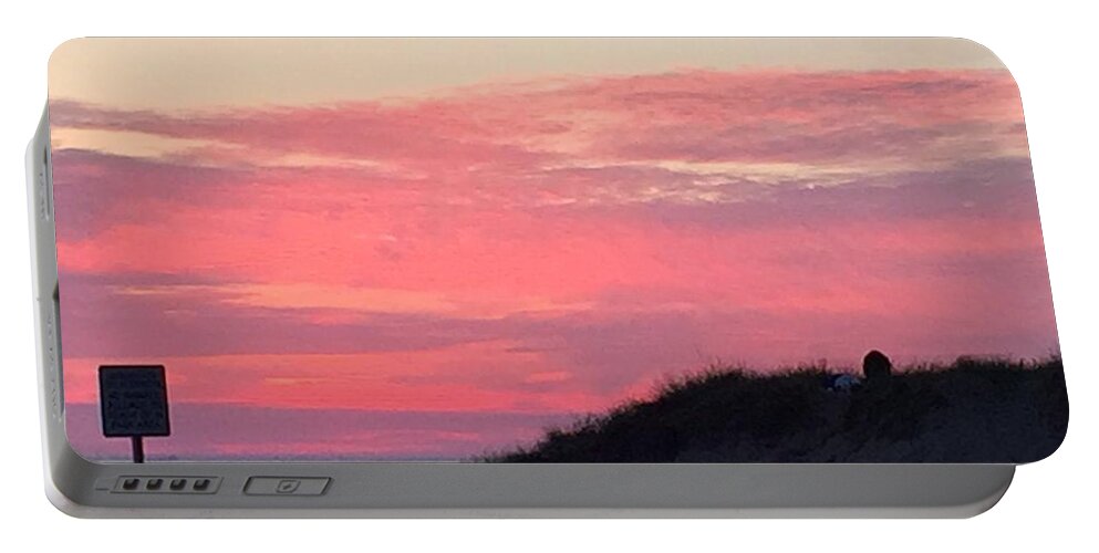 Sunset Portable Battery Charger featuring the photograph Sunset on Lake Michigan by Lisa White